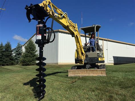 auger attachments for mini excavators|mini excavator with auger rental.